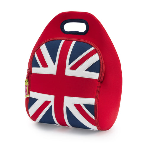 Front view of red, white and blue British Union Jack Lunch Bag by Dabbawalla Bags