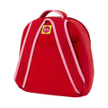 Rear view of Dabbawalla Bags Cherry preschool Backpack with adjustable straps.