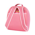 Back view of pink  backpack.