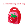 Add a pink and red Dabbawalla strawberry lunch bag to an order.