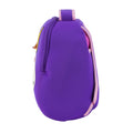 Side view of Dabbawalla Bags Unicorn Backpack.  Purple bag with light pink accent trim. 