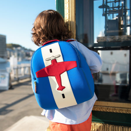 Airplane themed backpack for back to school Dabbawalla Bags