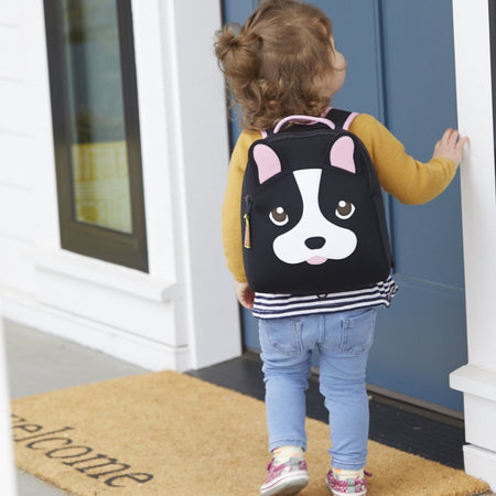 French Bulldog Harness Backpack with adjustable straps and a secure, detachable tether.