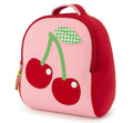 Insulated Red and pink Cherry Backpack by Dabbawalla Bags.