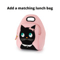 Pink and black kitty lunch bag by dabbawalla bags