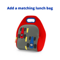 Add a red, blue and yellow Dabbawalla Racecar lunch bag to your order.