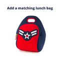 Add a matching Dabbawalla lunch bag to your order. blue an red American Flyer.