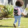 Preschooler with the cute Dabbawalla Bags Miss Kitty harness bag.
